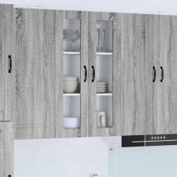 Sonata H Горен кухненски шкаф с рафт с врата Сив Сонома 60 x 31 x 100 см - Bucătării modulare