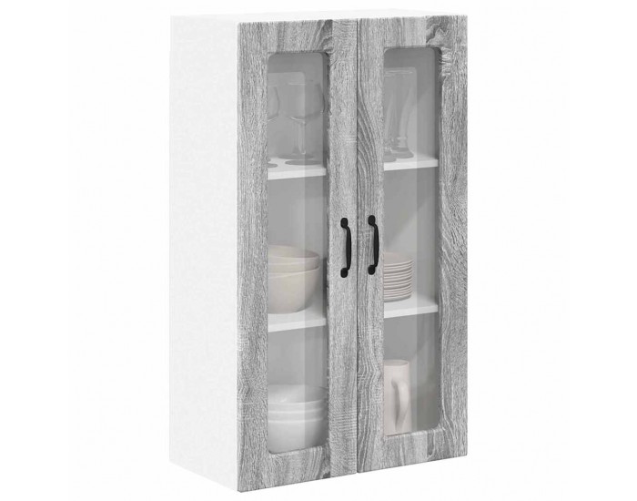 Sonata H Горен кухненски шкаф с рафт с врата Сив Сонома 60 x 31 x 100 см