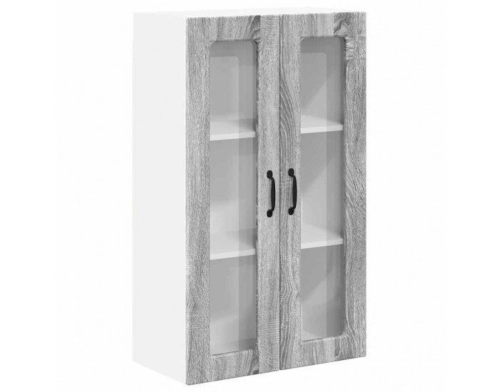 Sonata H Горен кухненски шкаф с рафт с врата Сив Сонома 60 x 31 x 100 см