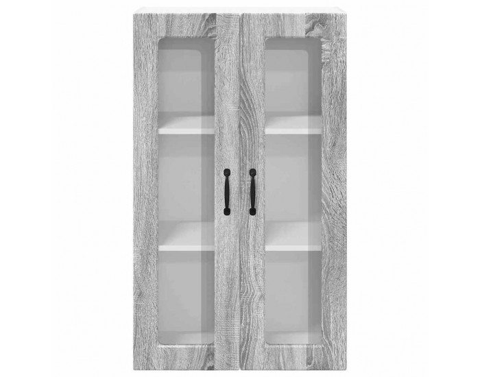 Sonata H Горен кухненски шкаф с рафт с врата Сив Сонома 60 x 31 x 100 см