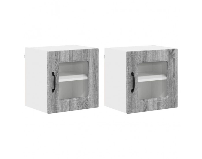 Sonata H Горен кухненски шкаф с рафт 2 pcs Сив Сонома 40 x 31 x 40 см