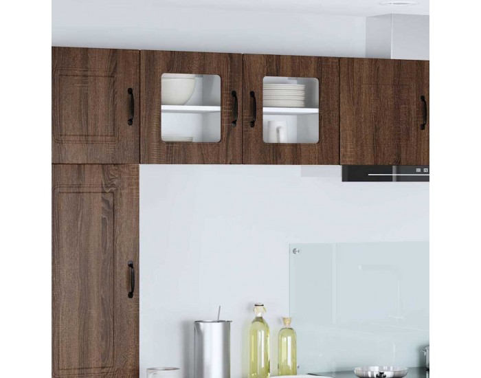 Sonata H Горен кухненски шкаф с рафт 2 pcs Кафяв дъб 40 x 31 x 40 см