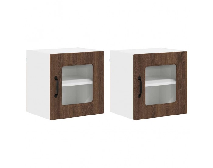 Sonata H Горен кухненски шкаф с рафт 2 pcs Кафяв дъб 40 x 31 x 40 см