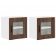 Sonata H Горен кухненски шкаф с рафт 2 pcs Кафяв дъб 40 x 31 x 40 см