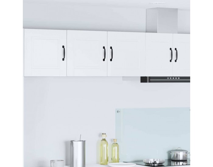 Sonata H Горен кухненски шкаф с рафт Лъскаво бяло 80 x 31 x 40 см