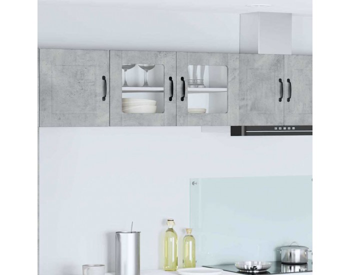 Sonata H Горен кухненски шкаф с рафт Циментено сиво 80 x 31 x 40 см