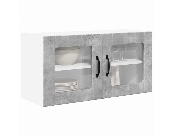 Sonata H Горен кухненски шкаф с рафт Циментено сиво 80 x 31 x 40 см