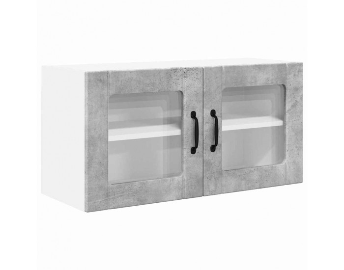 Sonata H Горен кухненски шкаф с рафт Циментено сиво 80 x 31 x 40 см
