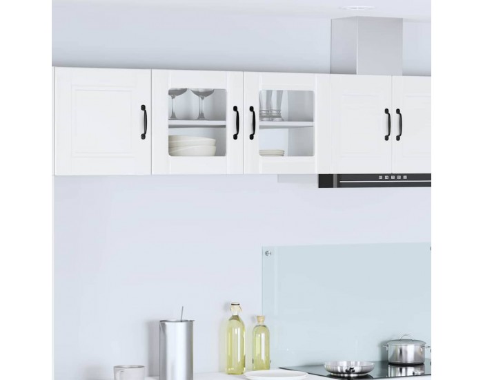 Sonata H Горен кухненски шкаф с рафт Лъскаво бяло 80 x 31 x 40 см