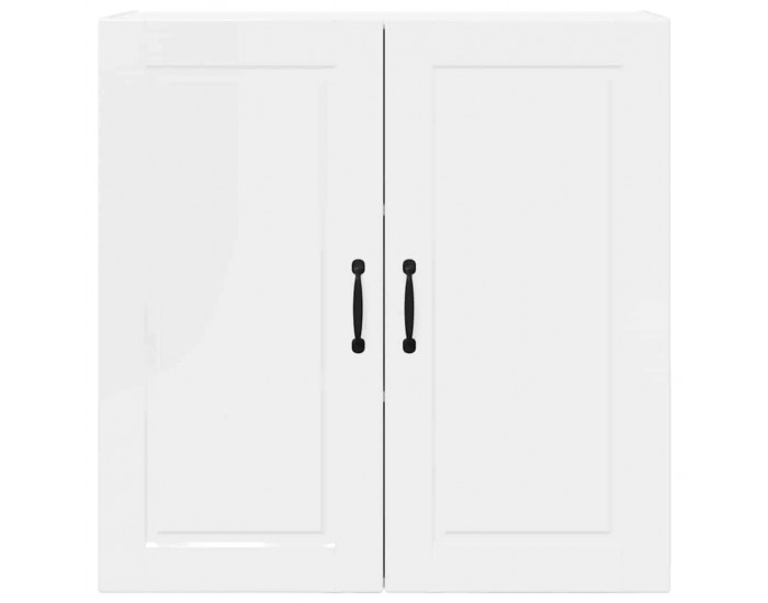 Sonata H Горен кухненски шкаф с рафт Лъскаво бяло 80 x 31 x 80 см