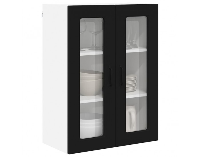 Sonata Dulap de sticlă pentru perete PORTO Negru 60 x 31 x 80 cm