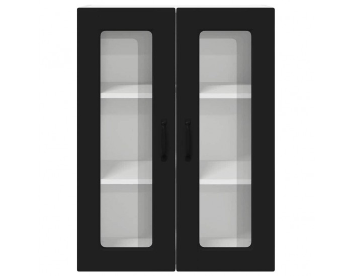 Sonata Dulap de sticlă pentru perete PORTO Negru 60 x 31 x 80 cm