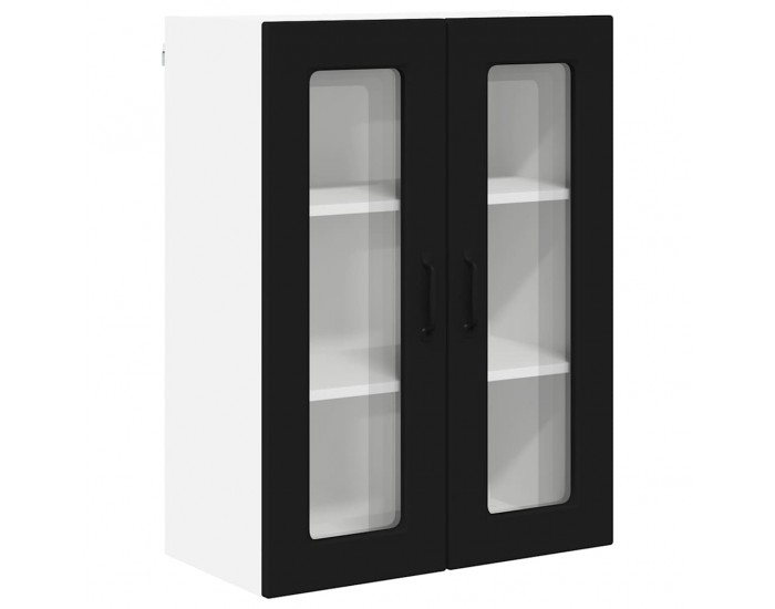 Sonata Dulap de sticlă pentru perete PORTO Negru 60 x 31 x 80 cm