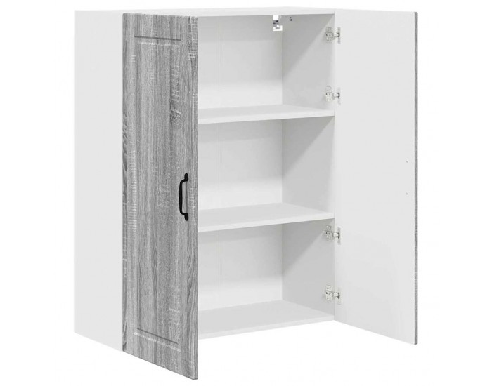 Sonata H Горен кухненски шкаф с рафт с врата Сив Сонома 80 x 31 x 100 см