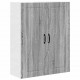 Sonata H Горен кухненски шкаф с рафт с врата Сив Сонома 80 x 31 x 100 см
