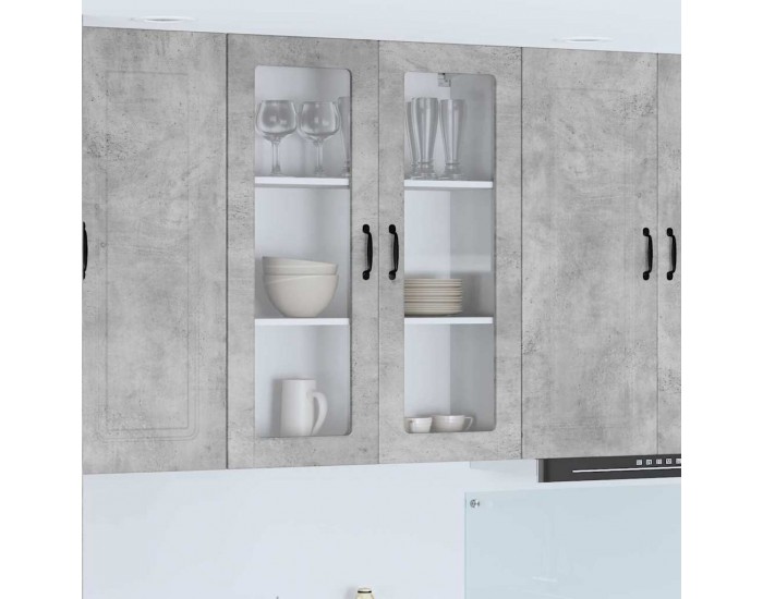 Sonata H Горен кухненски шкаф с рафт Циментено сиво 80 x 31 x 100 см
