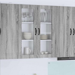 Sonata H Горен кухненски шкаф с рафт с врата Сив Сонома 80 x 31 x 100 см - Bucătării modulare