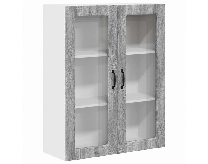 Sonata H Горен кухненски шкаф с рафт с врата Сив Сонома 80 x 31 x 100 см