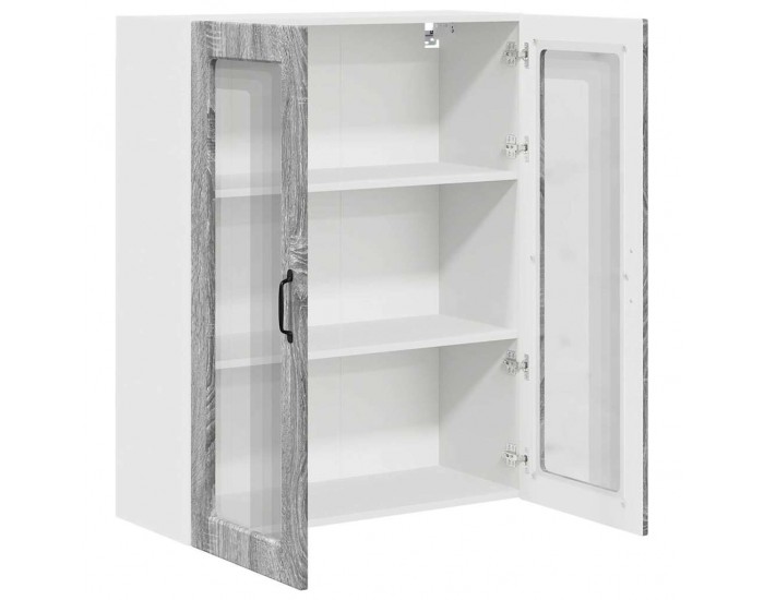 Sonata H Горен кухненски шкаф с рафт с врата Сив Сонома 80 x 31 x 100 см