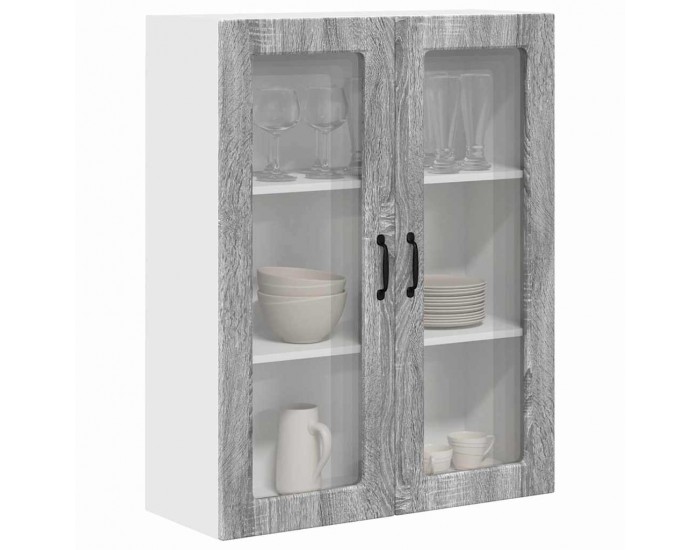 Sonata H Горен кухненски шкаф с рафт с врата Сив Сонома 80 x 31 x 100 см