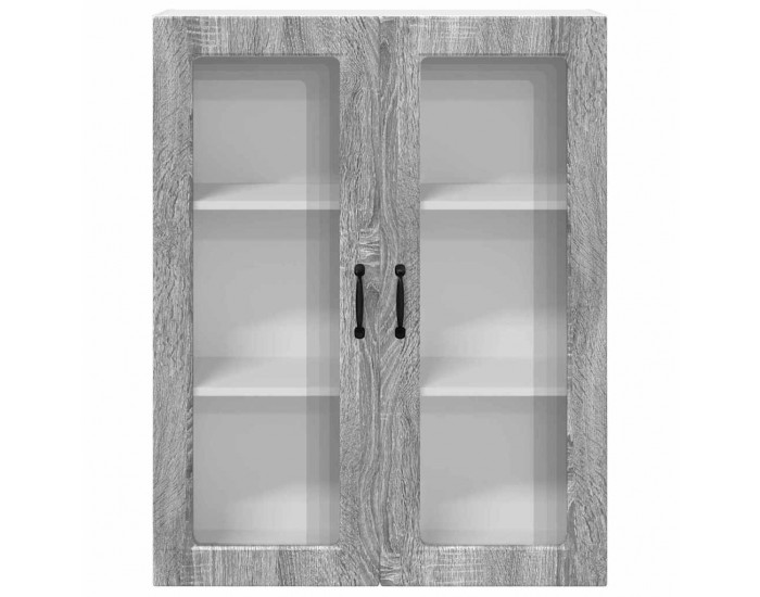Sonata H Горен кухненски шкаф с рафт с врата Сив Сонома 80 x 31 x 100 см