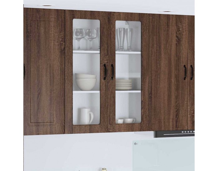 Sonata H Горен кухненски шкаф Кафяв дъб 80 x 31 x 100 см Инженерно дърво