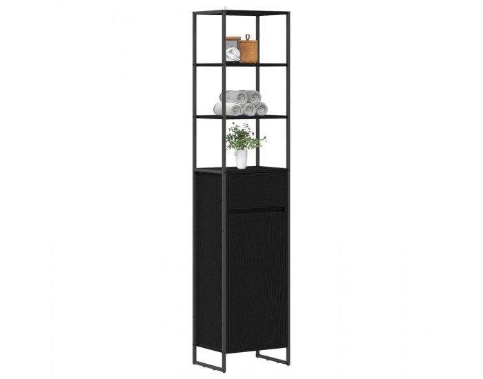 Sonata H Шкаф за баня Черния дъб 40 x 30 x 180 см Инженерно дърво