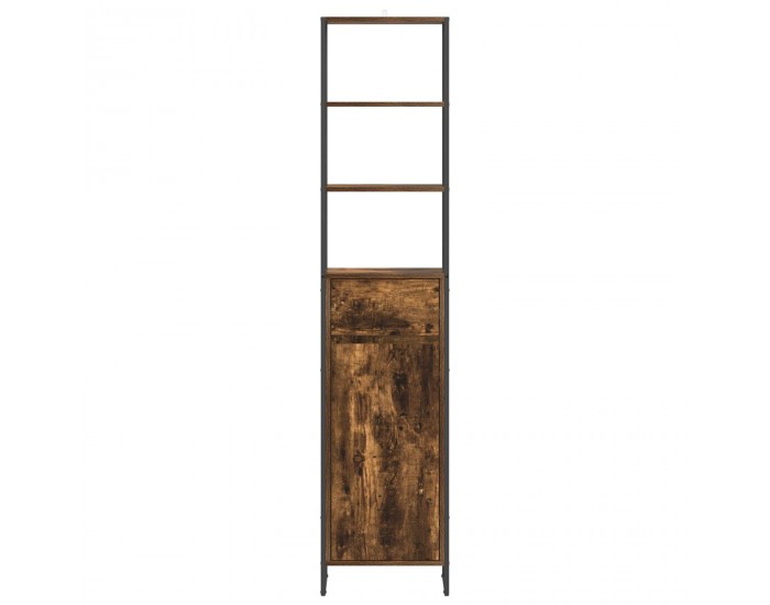 Sonata H Шкаф за баня с врата Димящ дъб 40 x 30 x 180 см Инженерно дърво