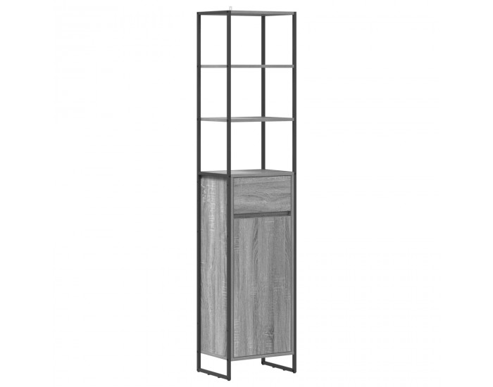 Sonata H Шкаф за баня Сив Сонома 40 x 30 x 180 см Инженерно дърво