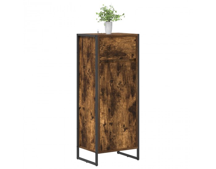 Sonata H Шкаф за баня с врата Димящ дъб 40 x 30 x 100 см Инженерно дърво