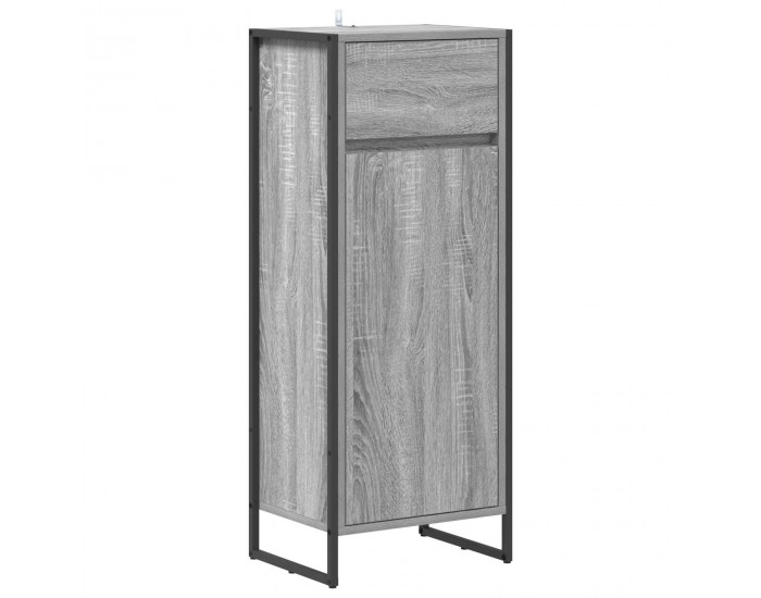 Sonata H Шкаф за баня Сив Сонома 40 x 30 x 100 см Инженерно дърво