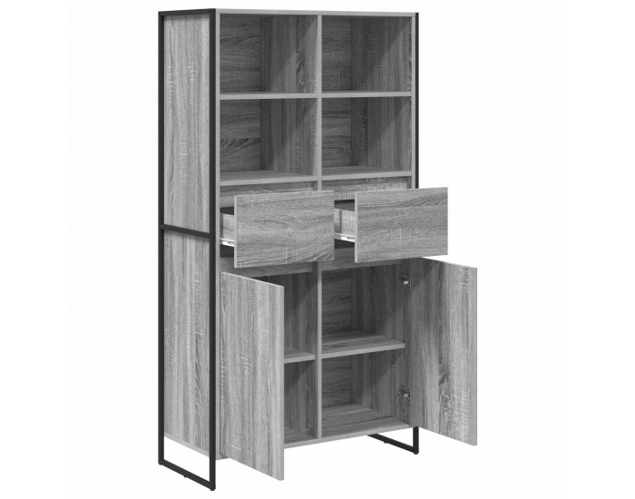 Sonata H Служебен шкаф с чекмедже 2 pcs Сив Сонома 81 x 36 x 150.5 см