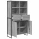 Sonata H Служебен шкаф с чекмедже 2 pcs Сив Сонома 81 x 36 x 150.5 см