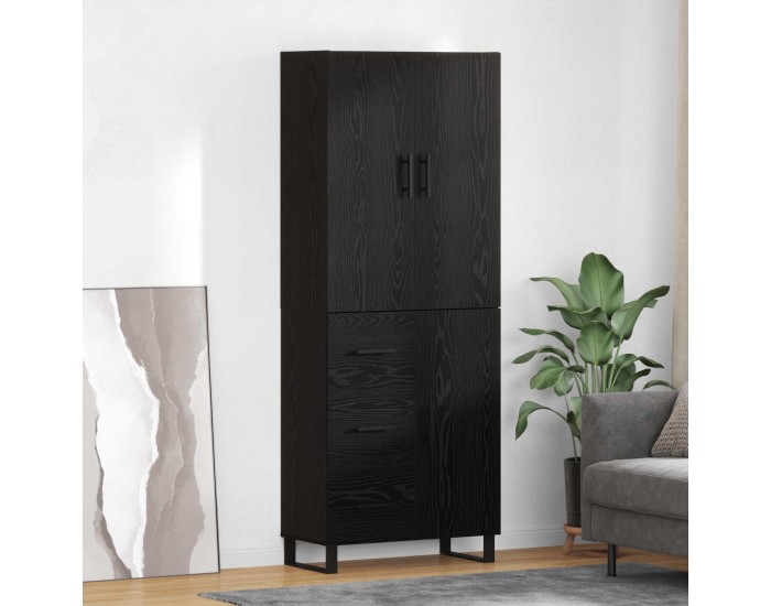 Sonata H Висок шкаф 2 pcs Черния дъб Инженерна дървесина и стъкло