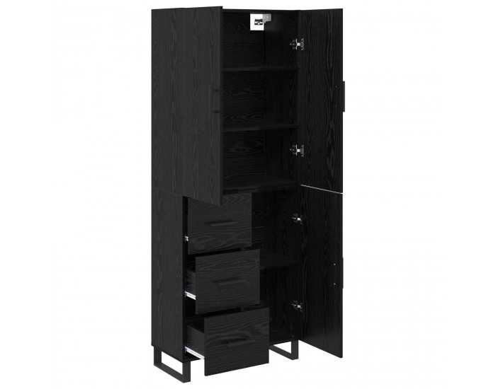 Sonata H Висок шкаф 2 pcs Черния дъб Инженерна дървесина и стъкло