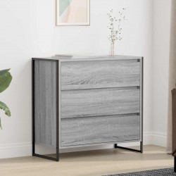 Sonata H Служебен шкаф Сив Сонома 79 x 36 x 75.5 см Инженерно дърво - Corpuri, vitrine, biblioteci modulare