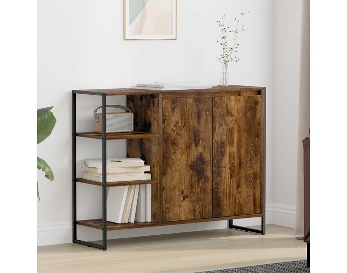 Sonata H Страничен шкаф Димящ дъб 96.5 x 30 x 75 см Инженерно дърво