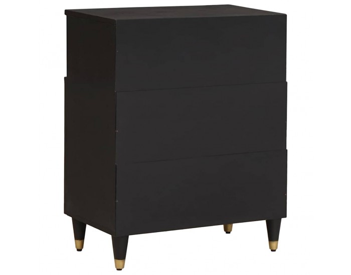 Sonata H Служебен шкаф Черно 60 x 33 x 75 cm Солидно мангово дърво