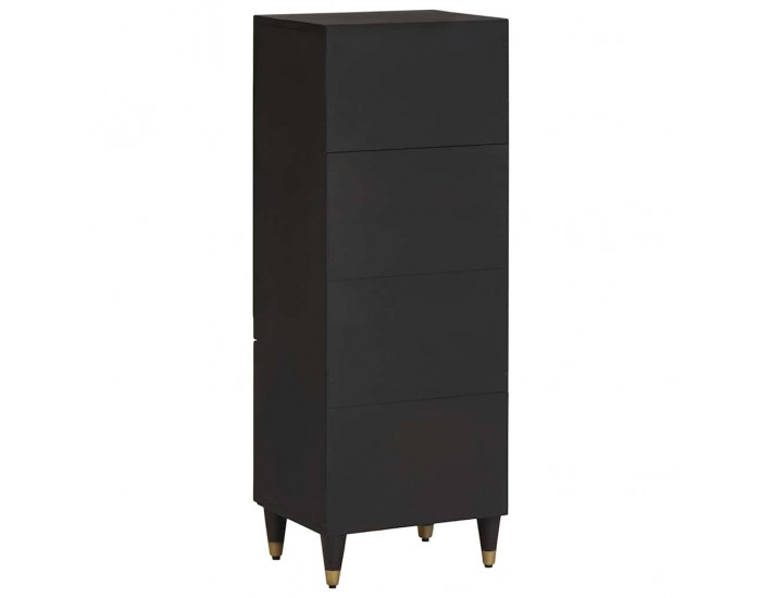 Sonata H Висок шкаф с рафт Черно 40 x 33 x 110 см Солидно мангово дърво