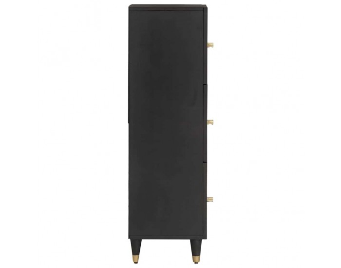Sonata H Висок шкаф с рафт Черно 40 x 33 x 110 см Солидно мангово дърво
