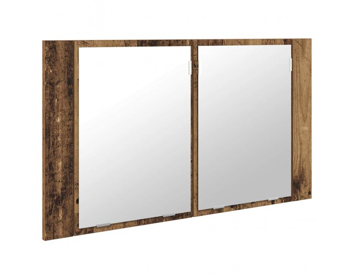 Sonata H Шкаф с огледало за баня с рафт Старо дърво 80 x 12 x 45 см