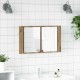 Sonata H Шкаф с огледало за баня Дъб 80 x 12 x 45 см Инженерно дърво