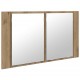 Sonata H Шкаф с огледало за баня Дъб 80 x 12 x 45 см Инженерно дърво