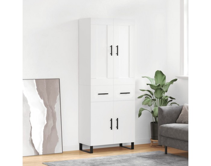 Sonata Dulap înalt, alb, 69,5x34x180 cm, lemn compozit