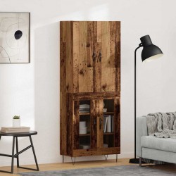 Sonata H Висок шкаф 2 pcs Старо дърво Инженерна дървесина и стъкло - Corpuri, vitrine, biblioteci modulare