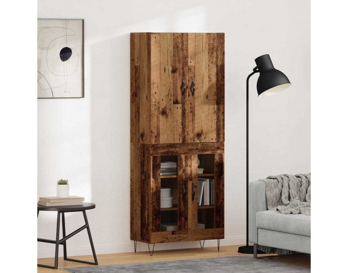 Sonata H Висок шкаф 2 pcs Старо дърво Инженерна дървесина и стъкло