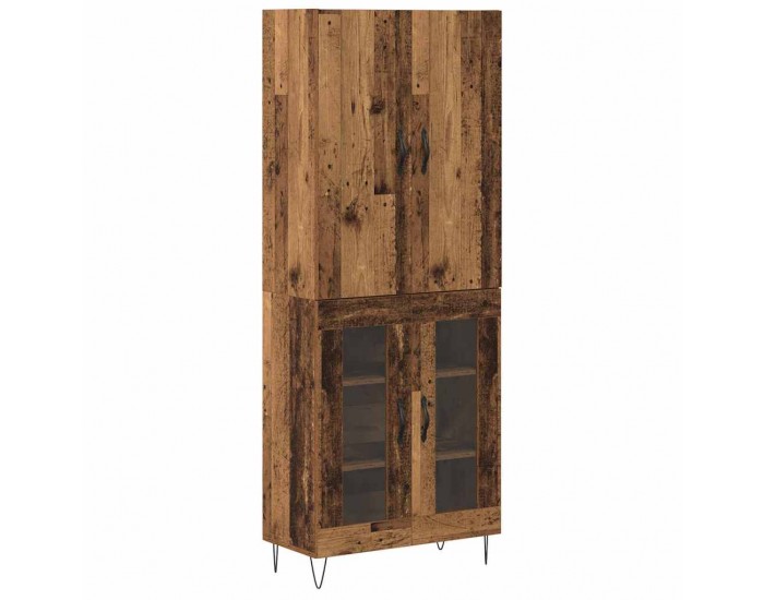 Sonata H Висок шкаф 2 pcs Старо дърво Инженерна дървесина и стъкло