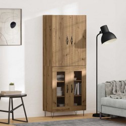 Sonata H Висок шкаф 2 pcs Дъб Инженерна дървесина и стъкло - Living