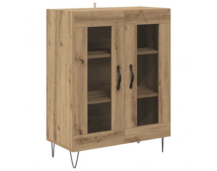 Sonata H Висок шкаф 2 pcs Дъб Инженерна дървесина и стъкло