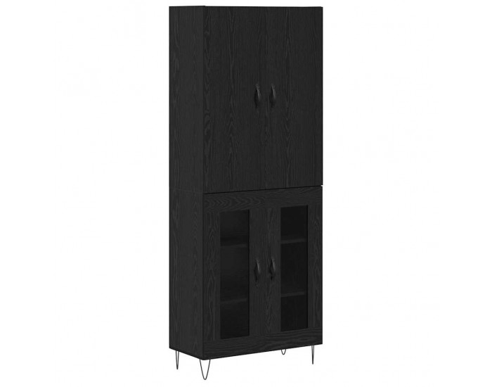 Sonata H Висок шкаф 2 pcs Черния дъб Инженерна дървесина и стъкло